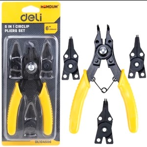 Deli Tang Snap Ring 5-in-1 EDL104506 - Five-In-One Circlip Pliers Set Multifungsi
